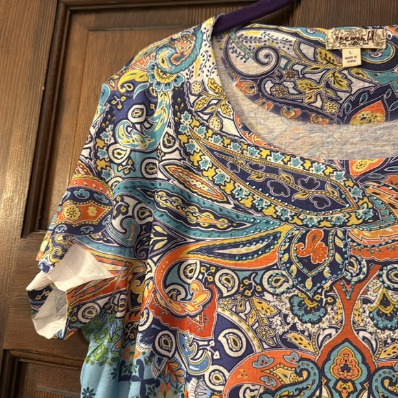 ONE WORLD Orange Graphic Short Sleeve Tee - Picture 5 of 9